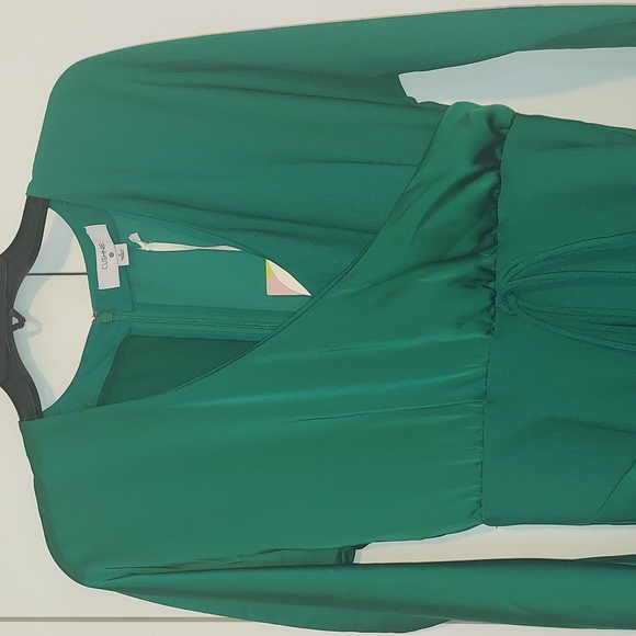 Cushnie for Target Emerald Green Faux Wrap Long Sleeved Dress Size 6 NWT - Picture 6 of 16